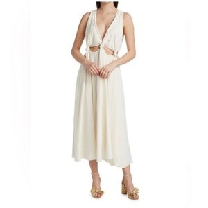 Farm Rio knotted cut out linen dress, size small